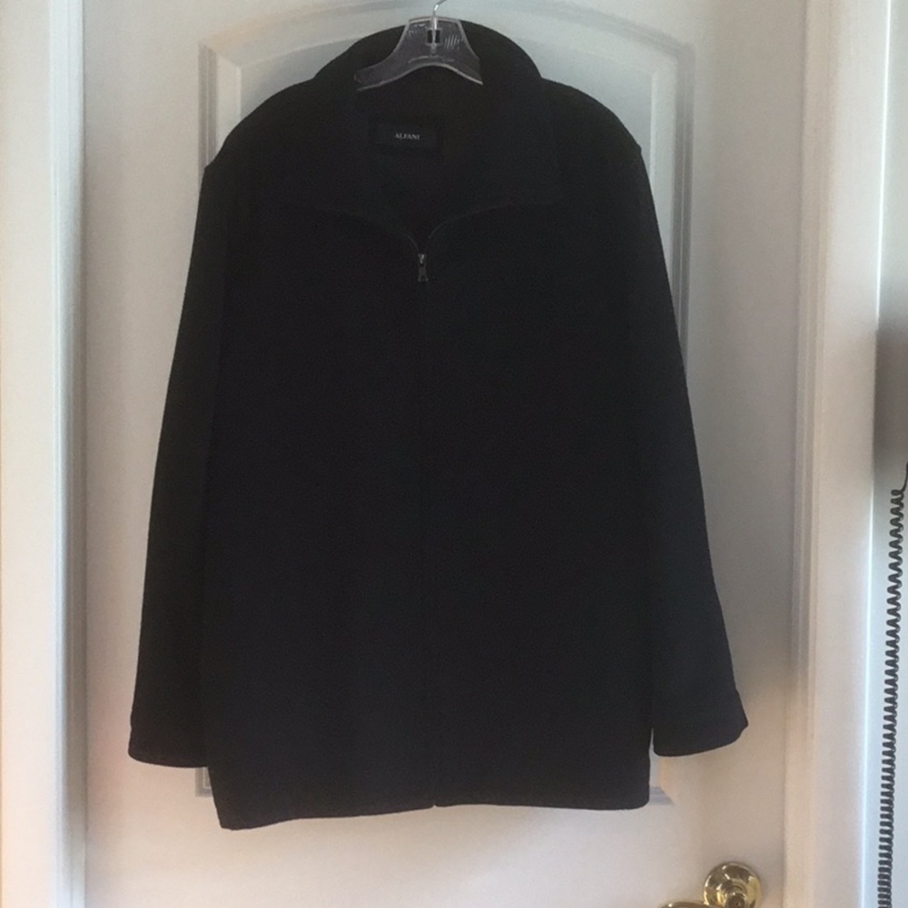 Alfano Black Wool Blend Car Coat - Large